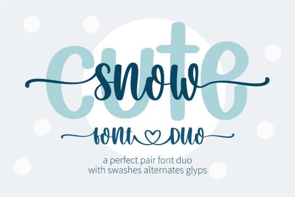 Snow Cute Duo: A Handwritten Font That Brings Designs to Life